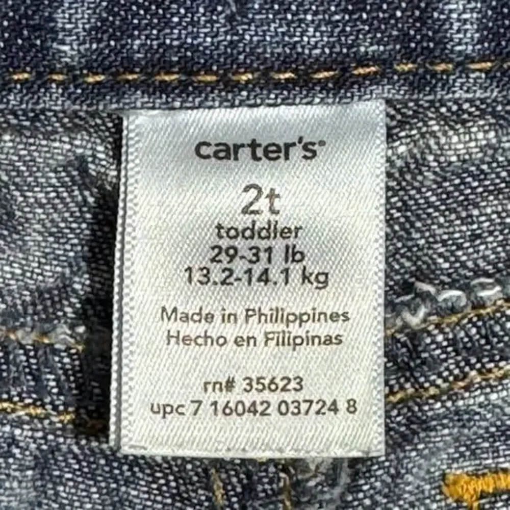 Vintage Carter’s 2T Toddler Girls Jeans Floral Bird Embroidery Y2K Denim